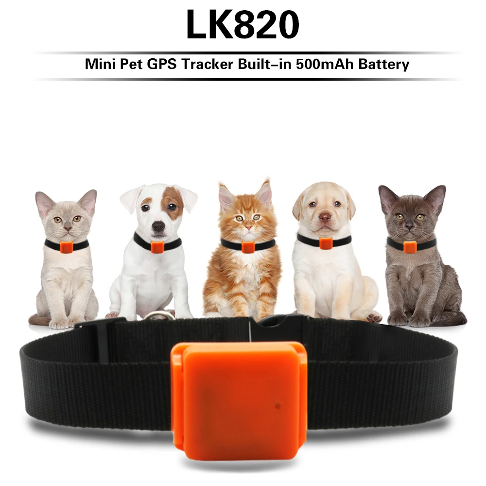 Высокое качество мини gps трекер LK820 GSM GPRS Pet wifi для собак устройство
