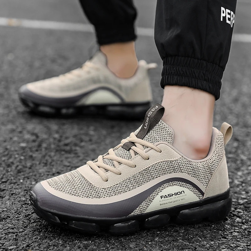 

Новое поступление; повседневная мужская обувь из сетчатого материала; нескользящие мужские кроссовки на шнуровке; сезон весна-осень; модна...