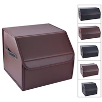 car trunk organizer box storage bag auto pu leather foldable tool bag stowing tidying auto trunk box organizer car accessories