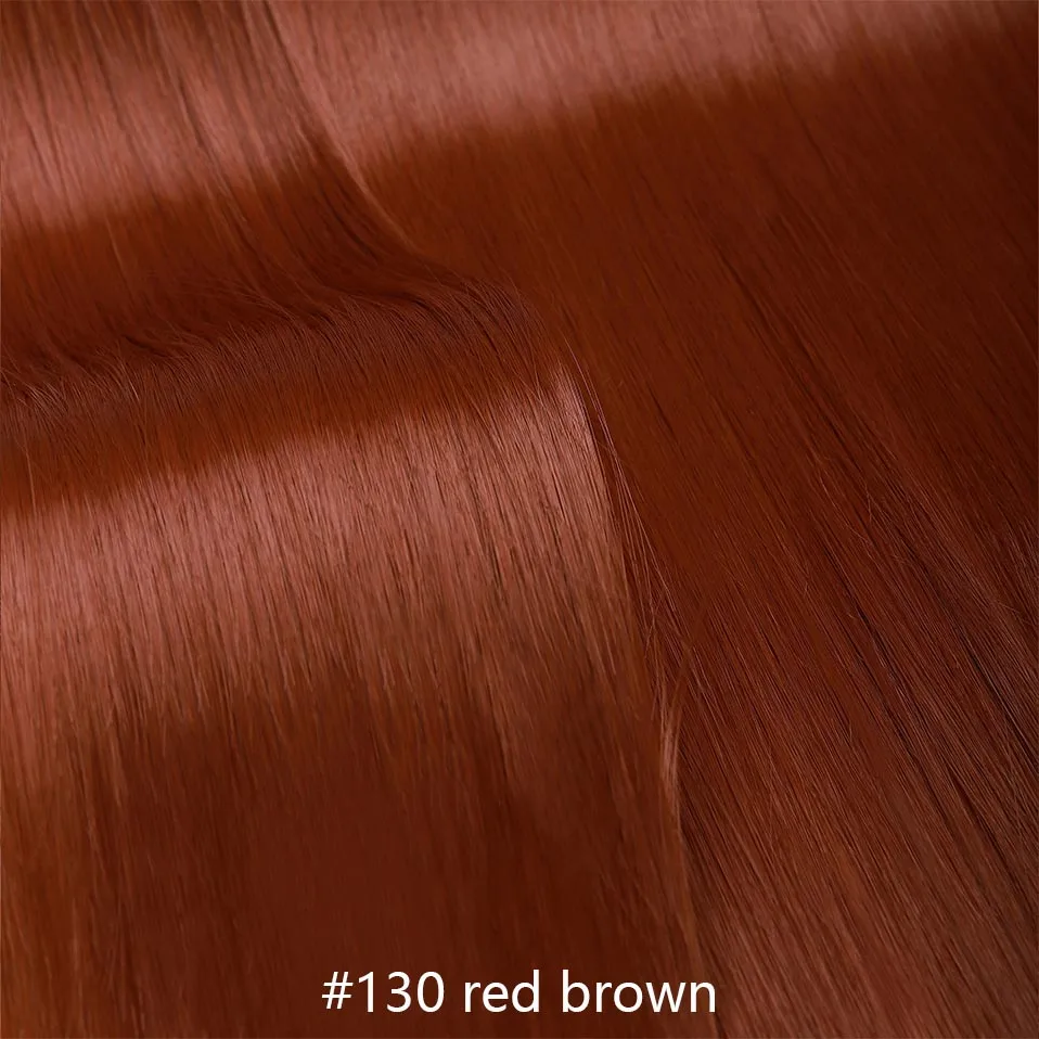 red brown SNOILITE 26 дюймов Длинные прямые 5 клипс в одном куске Наращивание волос Синтетические зажимы в высокотемпературном волокне черный коричневый шиньон - Цвет: red brown