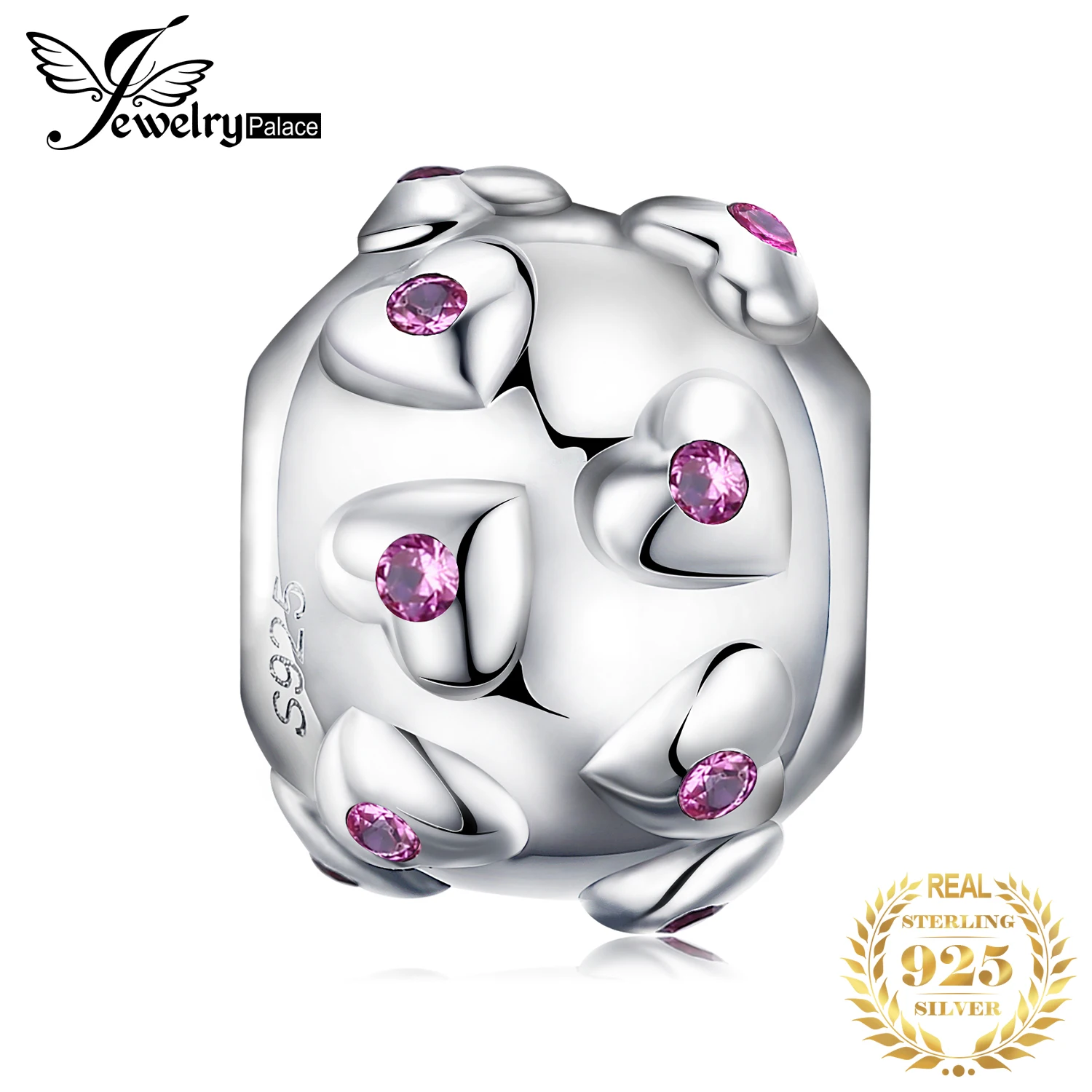 JewelryPalace 925 пробы серебро создания Ruby лакомство сердце Шарм бисер Fit Браслеты Новая