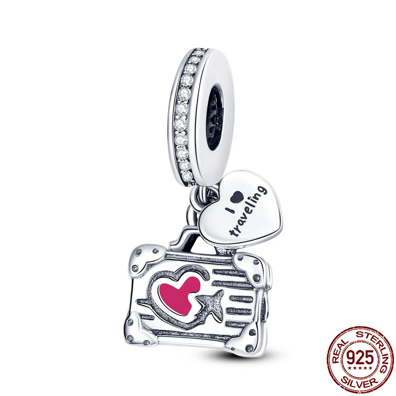 

Hot New Products 2021Arrival 100% Real 925 Sterling Silver Suitcase Beads Fit Original 3mm Bracelet DIY Jewelry