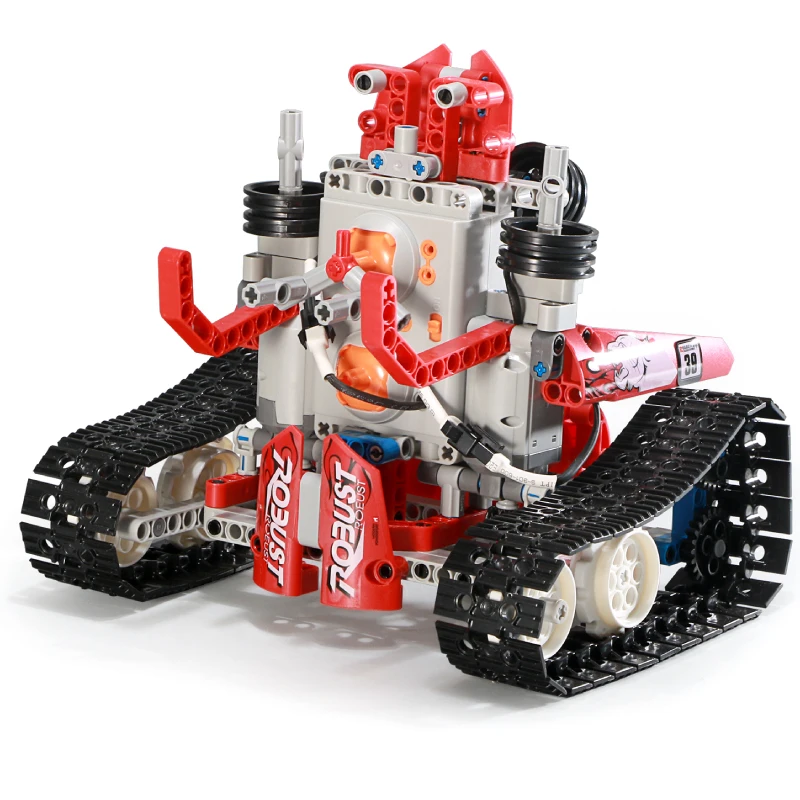 

MOC 16 In 1 Deformation Remote Control Stunt Rail Car MOC Building Block Children's Education Christmas present Toy Set