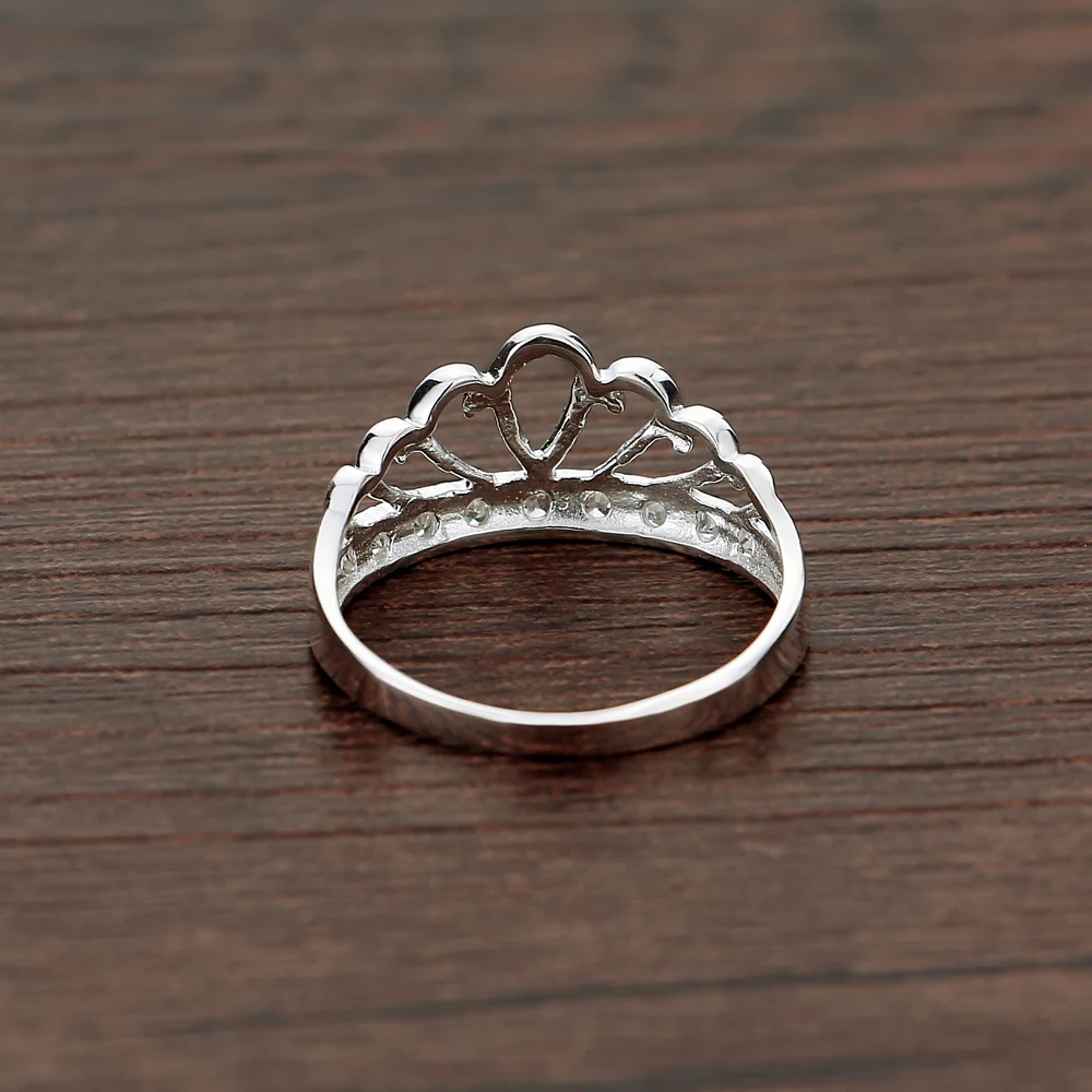 Fine Jewelry Women's 100% 925 Sterling Silver Ring Minimalism Genuine Crown Cocktail Party Accessories Birthday Gift | Украшения и