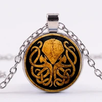 vintage cthulhu pendant necklace picture glass dome cabochon necklaces for women men handmade jewelry