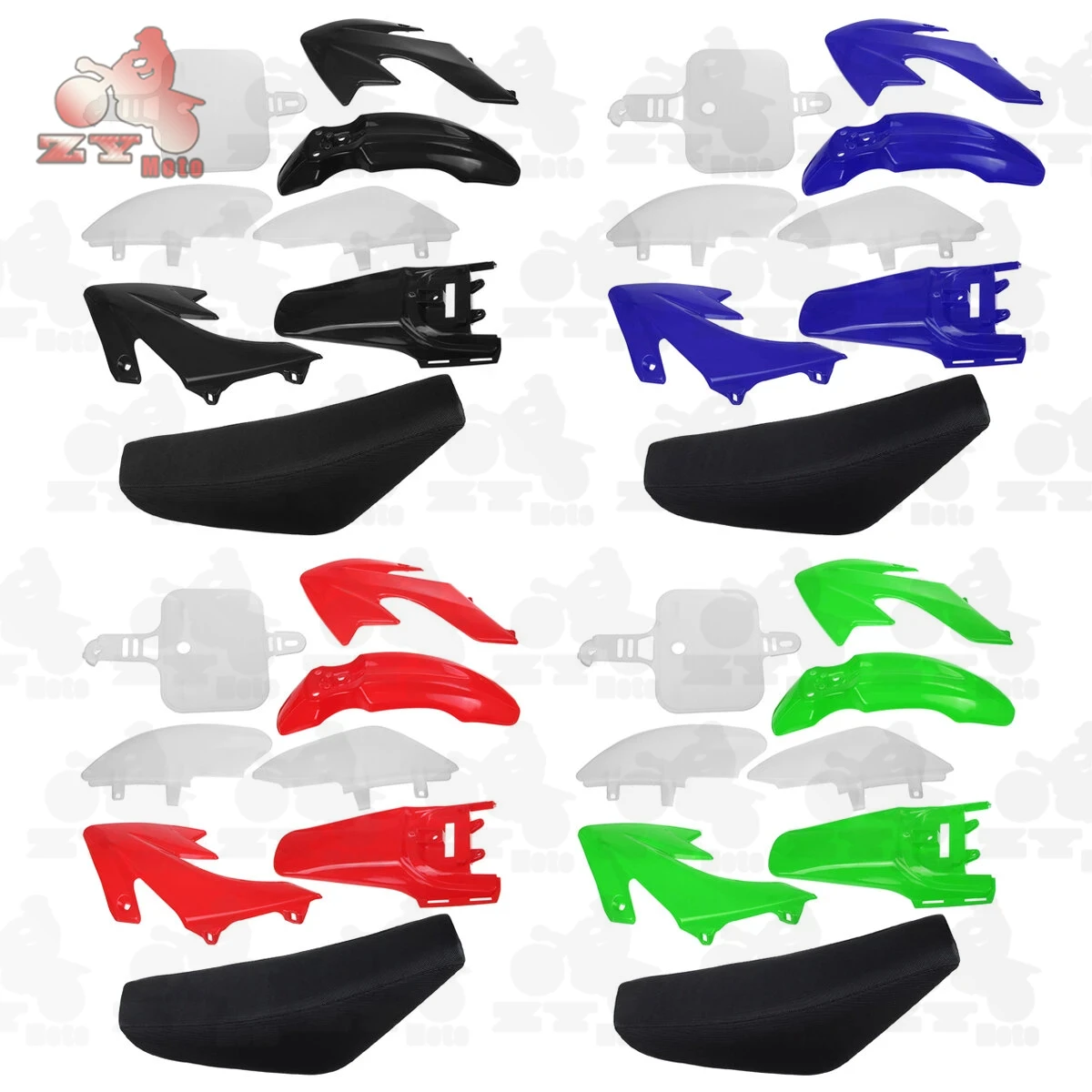 Пластиковые крылья Обтекатели + высокое сиденье для мотоцикла Honda XR50 CRF50 70 110 125cc |