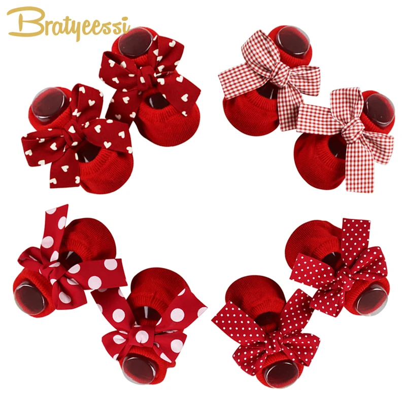 

New Year Baby Girl Socks for Babies Accessories Newborn Socks for Girls Cotton Big Bow Kids Socks Princess New Born Gift 0-1Y