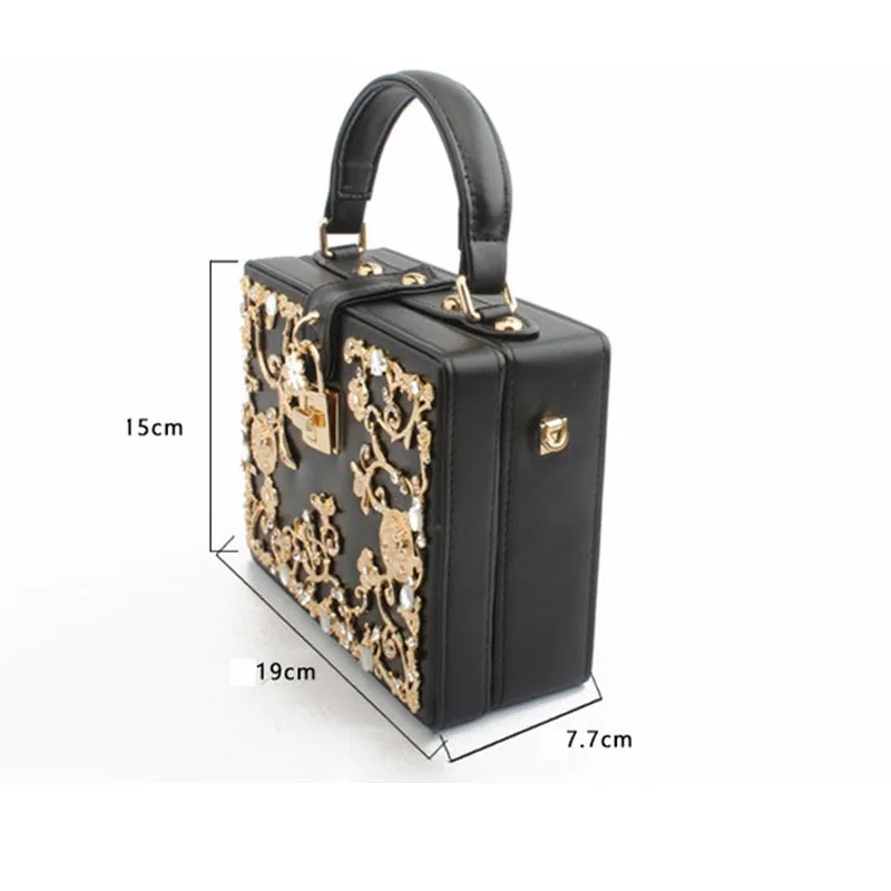 Роскошная ажурная винтажная дамская сумочка вечерняя шкатулка со стразами и