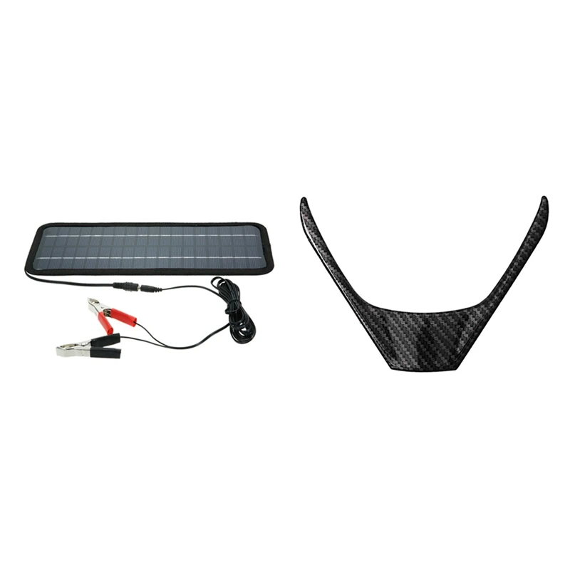 

12V 4.5W Solar Panel Power Car Universal Boat Battery Charger Backup & Steering Wheel Cover For Toyota RAV4 2014-2018