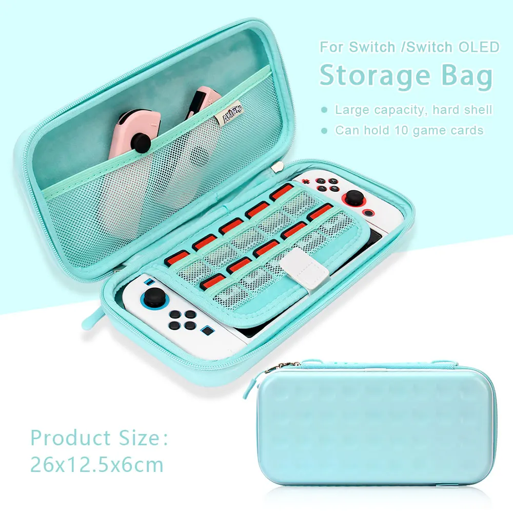 

EVA Hard Shell Storage Bag For Nintendo Switch OLED Console Travel Handheld Portable Carrying Case with Card Slot Handbag Pouch