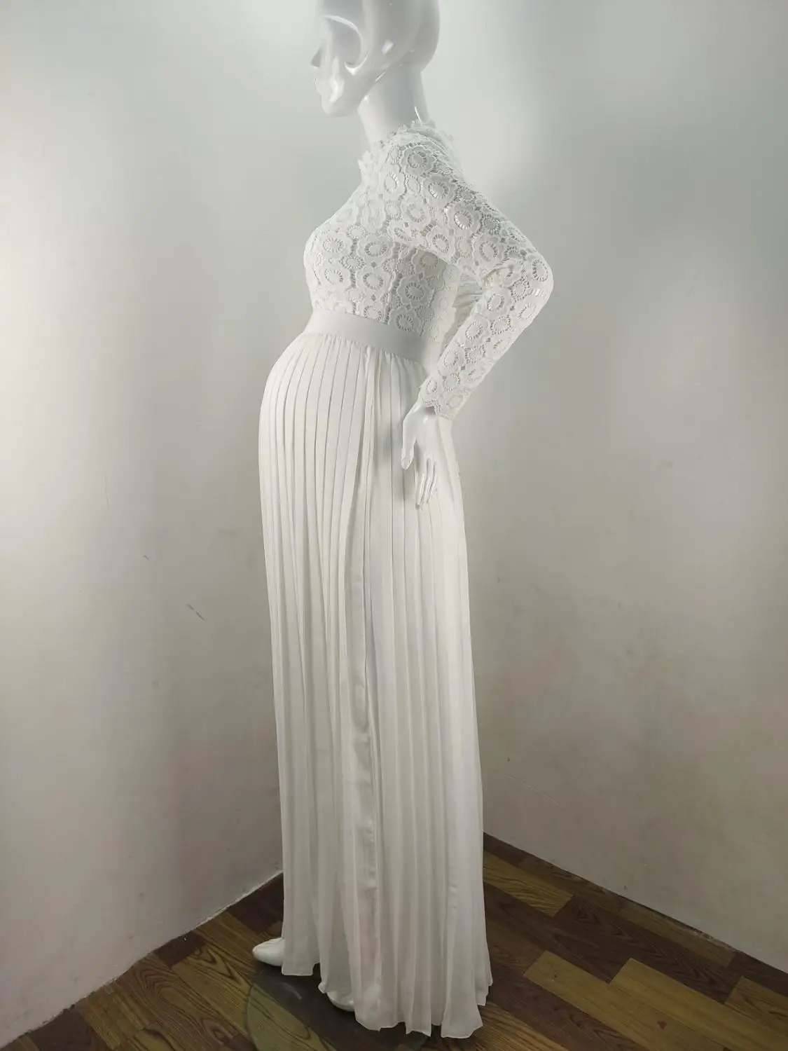 

Long Maternity Shoot Dress Pleated Pregnancy Photography Dresses Split Side Maternity Gown Photo Prop For Pregnant Women