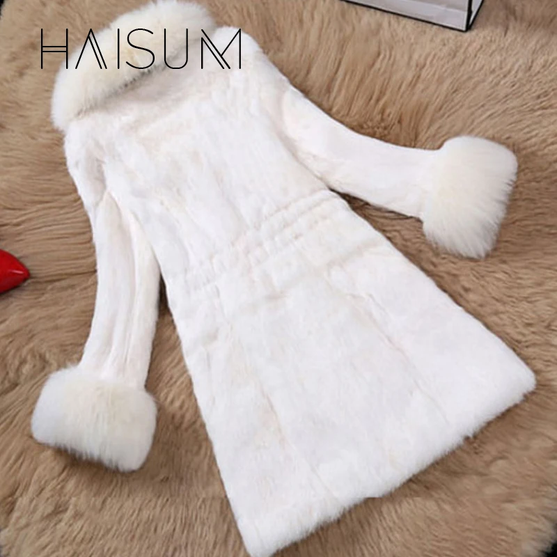 Женское пальто из искусственного меха теплое зимнее длинное лисьего 3 цветов с