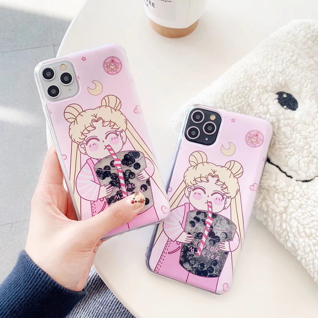 Для iPhone 11 Pro X XR XS Max 8 7 Plus динамические Пузырьковые перламутровые ЖИДКИЕ ТЕНИ блестящий чехол
