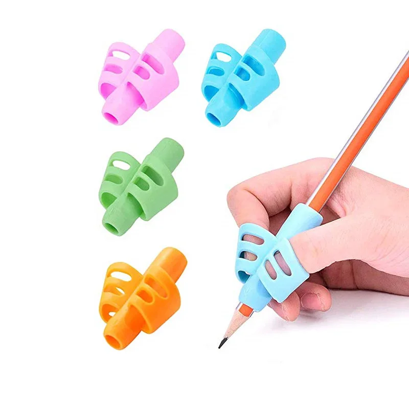 

4pcs Children Writing Pencil Pen Holder Kids Learning Practise Silicone Pen Aid Grip Posture Correction Device for Students