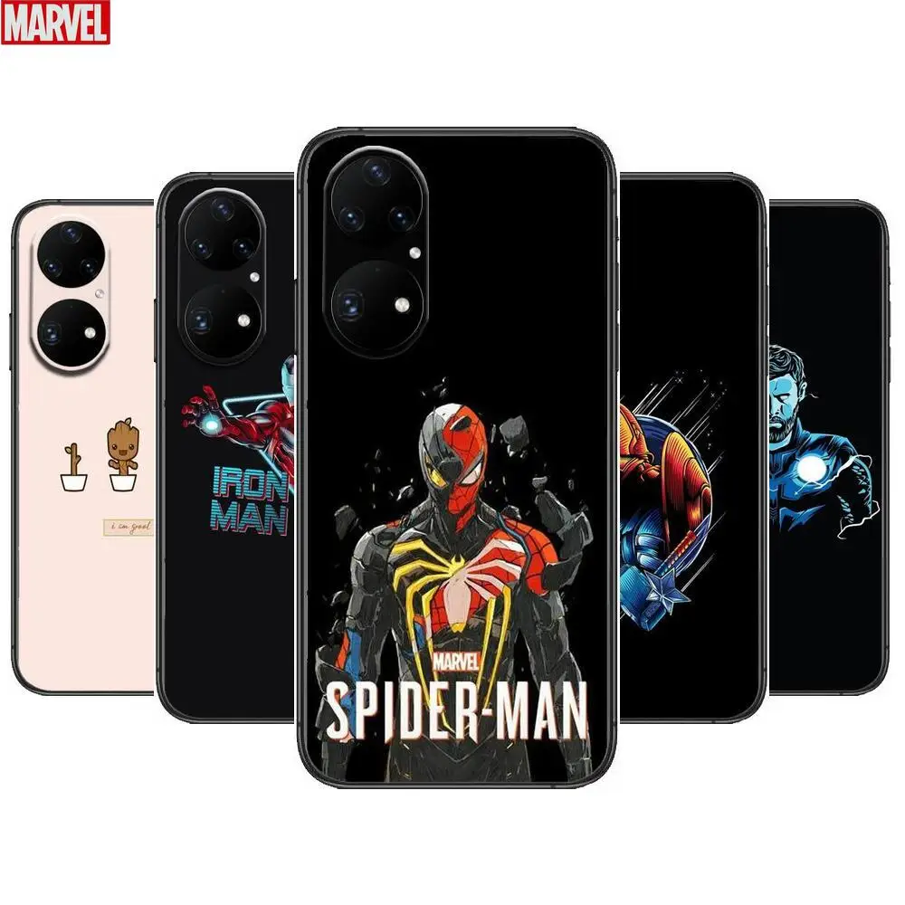 

Marvel new pattern Phone Case For Huawei p50 P40 p30 P20 10 9 8 Lite E Pro Plus Black Etui Coque Painting Hoesjes comic fas