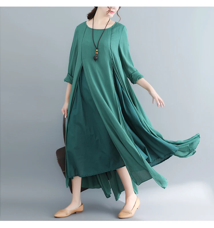 Хлопок и лен Винтаж женское платье Vestidos платье трапециевидной формы летние нерегулярные, белые, большие размеры элегантное платье DJ353