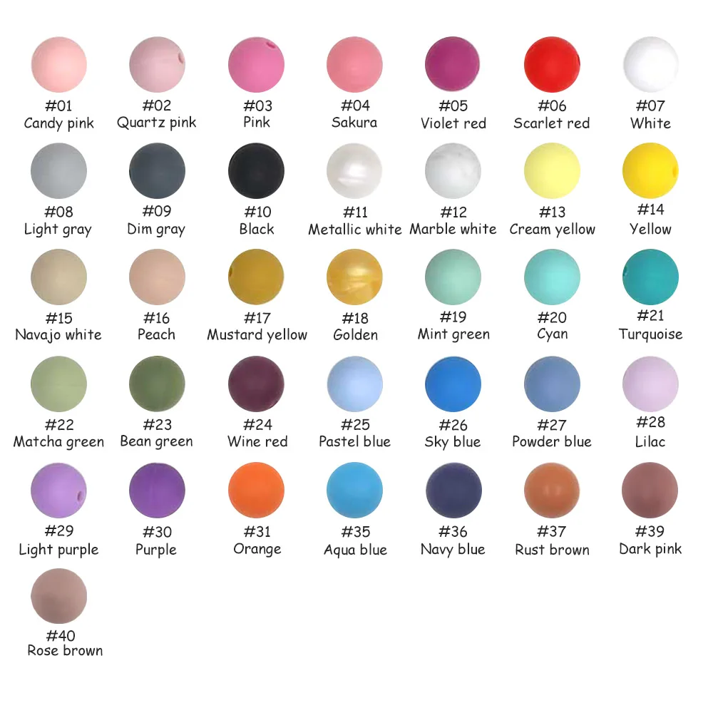 50Pcs 9/12/15MM Baby Silicone Round Beads DIY Pacifier Chain Bracelet Necklace Gift Food Grade Chewing Beads