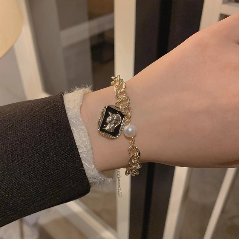 Женский жемчужный браслет с этикеткой японский и корейский темпераментный