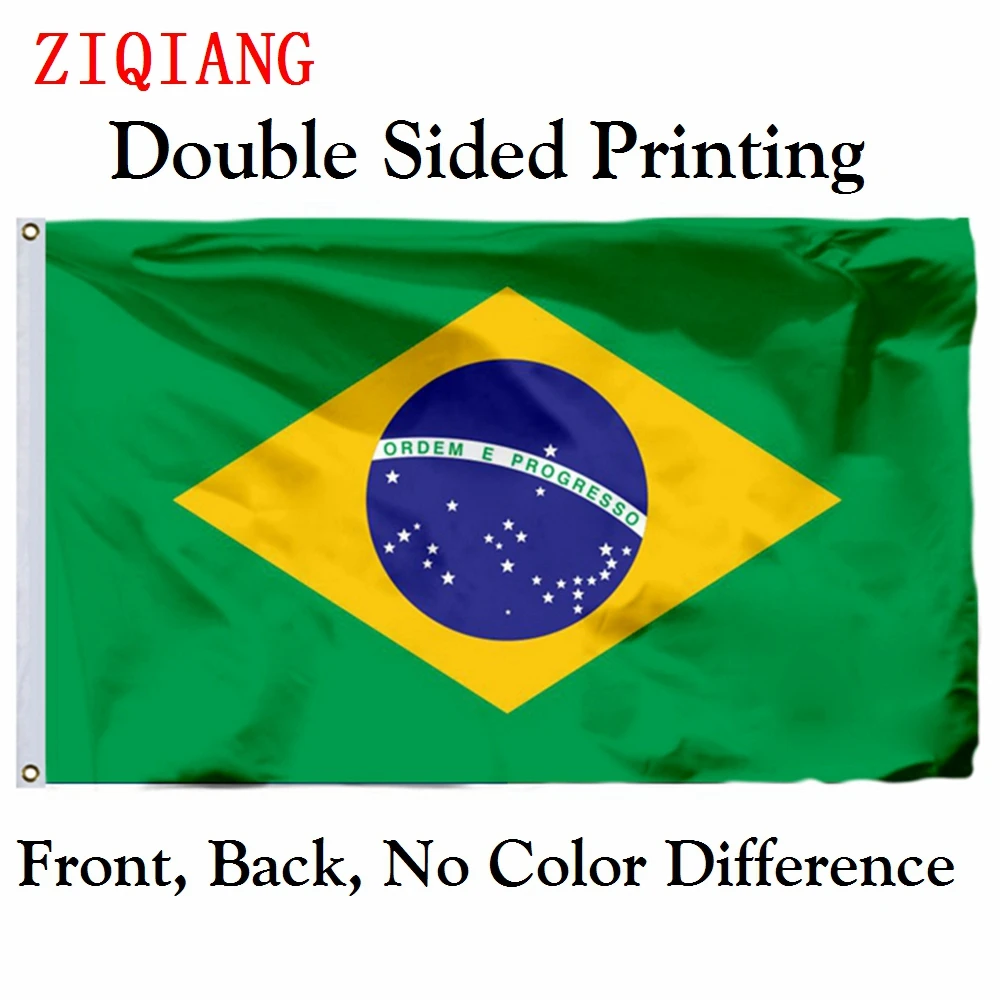 

Brazil Flag 3x5ft Polyester Flying Size 90x150cm Custom High Quality Double Sided Printing Banner