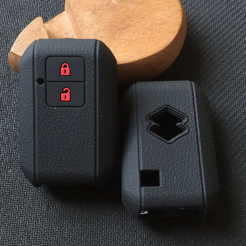 black with red ZAD силиконовый резиновый чехол для ключей автомобиля, набор для suzuki, swift wagon R, японский монополия, тип 3c, 3 кнопки дистанционного брелока - Название цвета: black with red