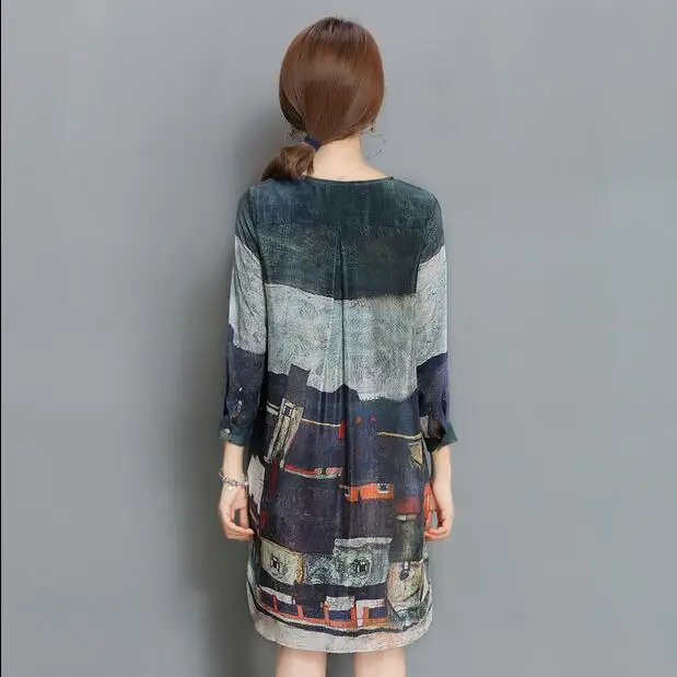 Новинка 2020 весеннее женское платье размера плюс тонкие свободные шелковые