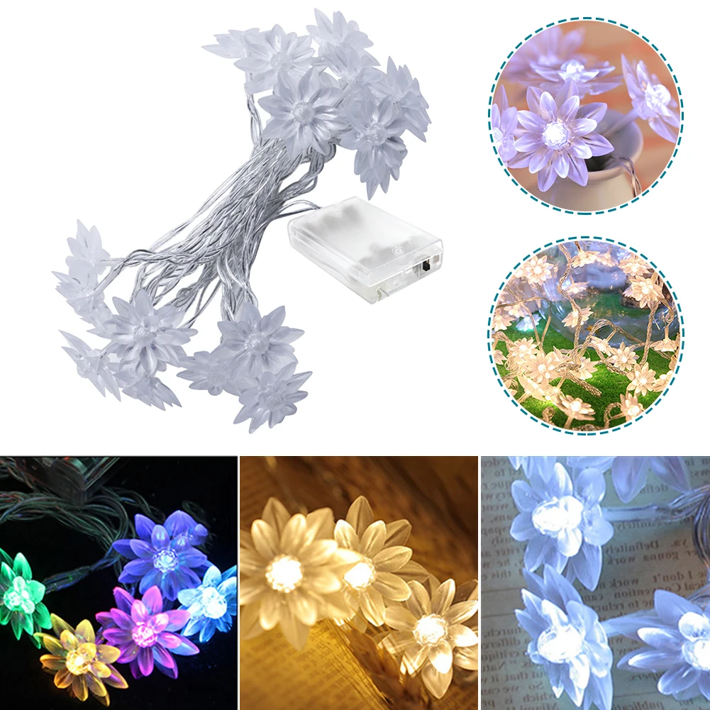 

2.5m Party Wedding Bedroom Festival Flower Battery Powered High Brightness Garden Home Decor Indoor Outdoor LED String Lights