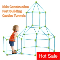 new montessori construction fort building kit kids assemble castles baby birthday gifts diy sticks toys for child tunnels game