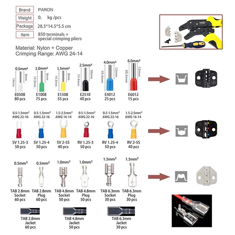 

New Crimping Tool Set Multifunctional Wire Stripper Set Professional Wire Crimpers Engineering Ratcheting Terminal Pliers Cutter