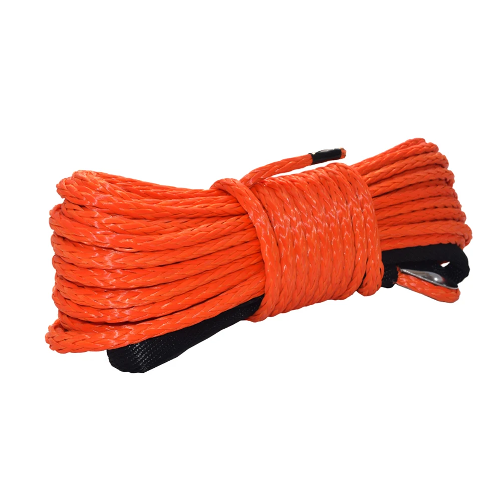 

Синтетический трос для лебедок, 6 мм * 15 м, оранжевый трос для лебедок ATV 6 мм, аксессуары для лебедок ATV, внедорожный трос, 6500 фунтов