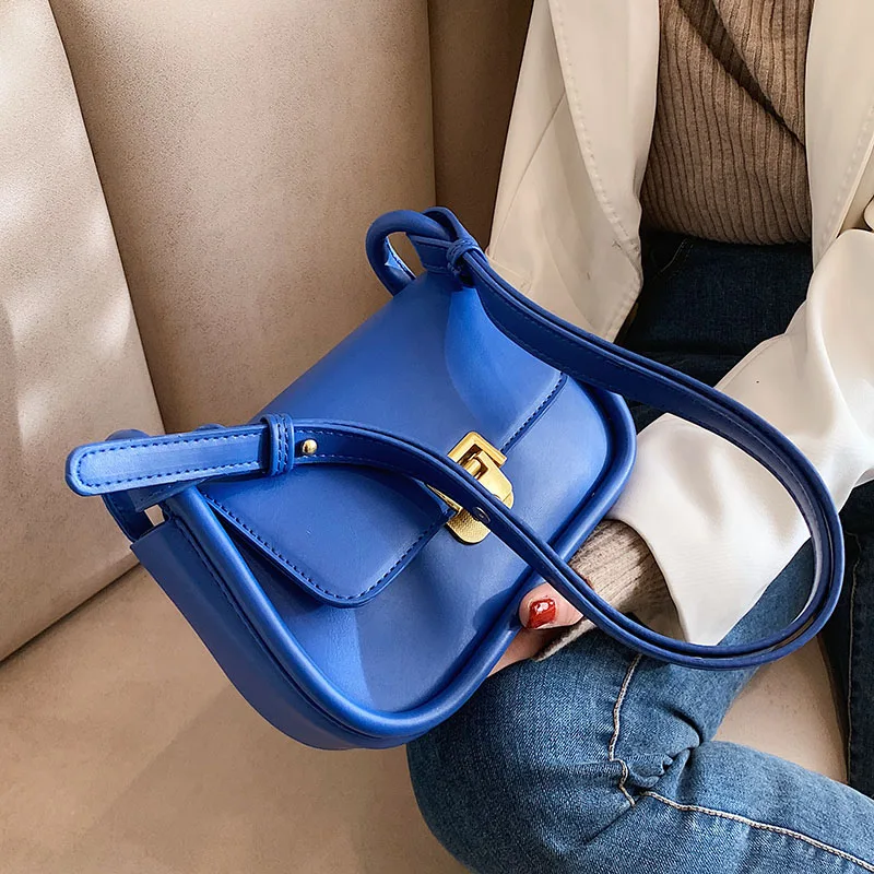 

Solid color Small PU Leather Square Crossbody Bags Women Long Belt Designer Shoulder Bag Luxury Brand Female Handbags and Purse