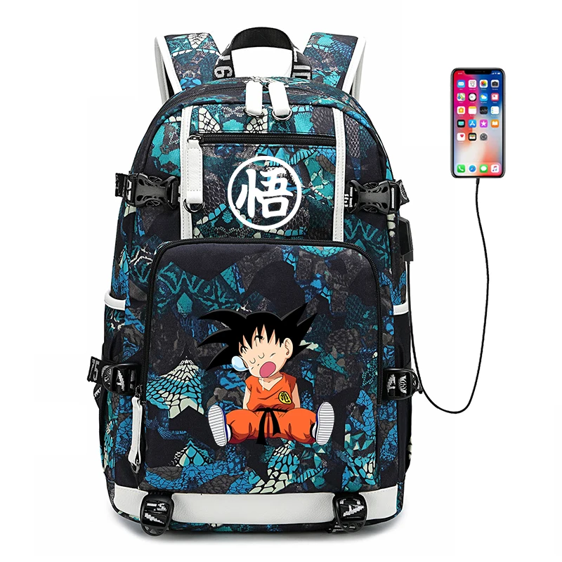 Светящийся школьный ранец для мальчиков подростков рюкзак с аниме Драконий