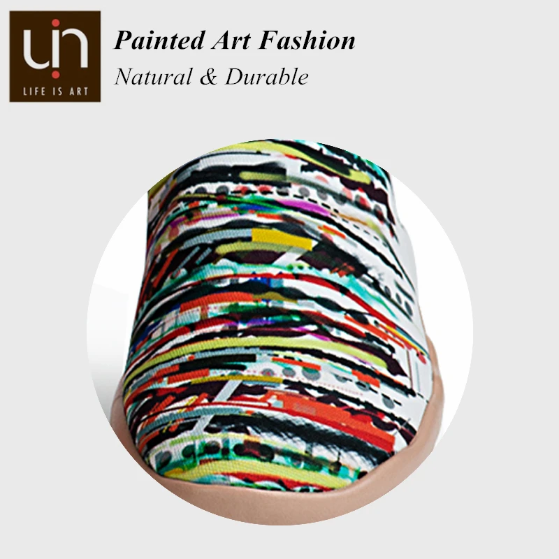 UIN Мужская парусиновая обувь с круглым носком раскрашенная по правде модные