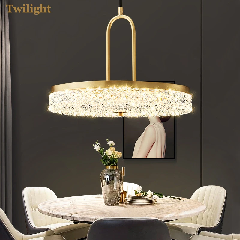 

2021 new modern minimalist restaurant bar chandelier all copper light luxury Nordic creative personality atmospheric chandelier