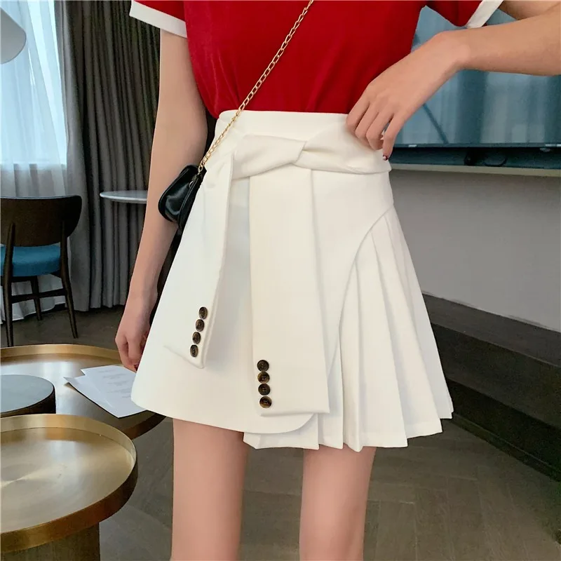

Women's half-length skirt spring 2021 new Korean black short skirt high waist bag buttocks thin a-line skirt Medieval dress