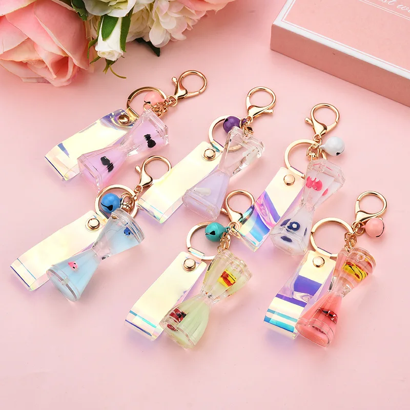 

Funnel Sand Sand Floating Sea Doll Hourglass Keychain Liquid Into The Passenger Drum Drifting Bottle Couple Pack Pendant