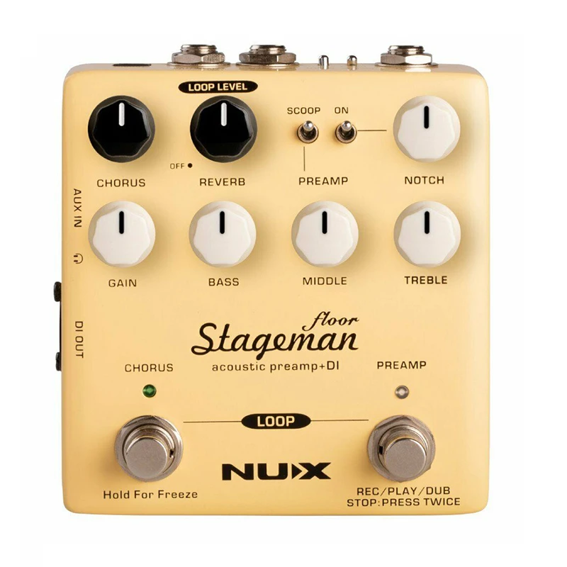 

NuX Stageman Напольная акустическая педаль Preamp & DI, электрогитарный эффект