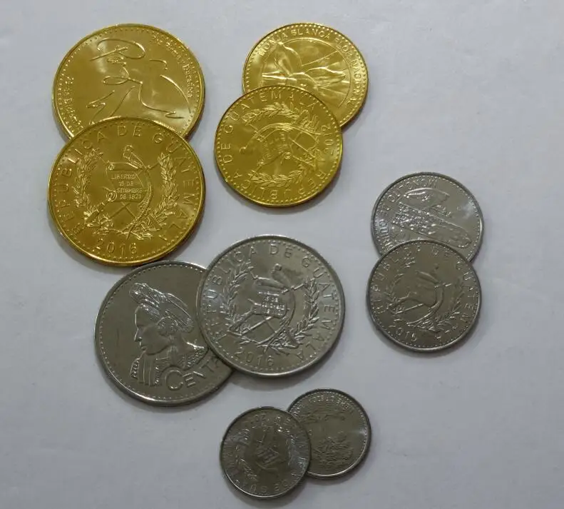 Набор из 5 предметов Гватемалы 100% настоящая памятная монета оригинальная