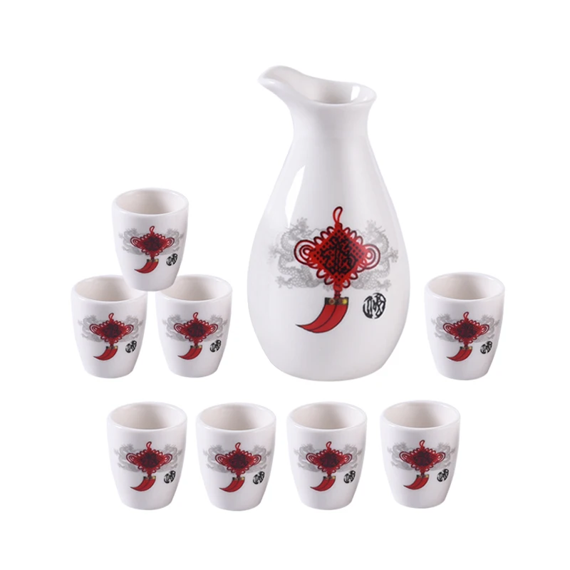 

Vintage Ceramic Sake Cups Set Creative Simple Ornaments Collection Wine Equipment Set De Regalo Para Hombre Drinkware EC50JJ