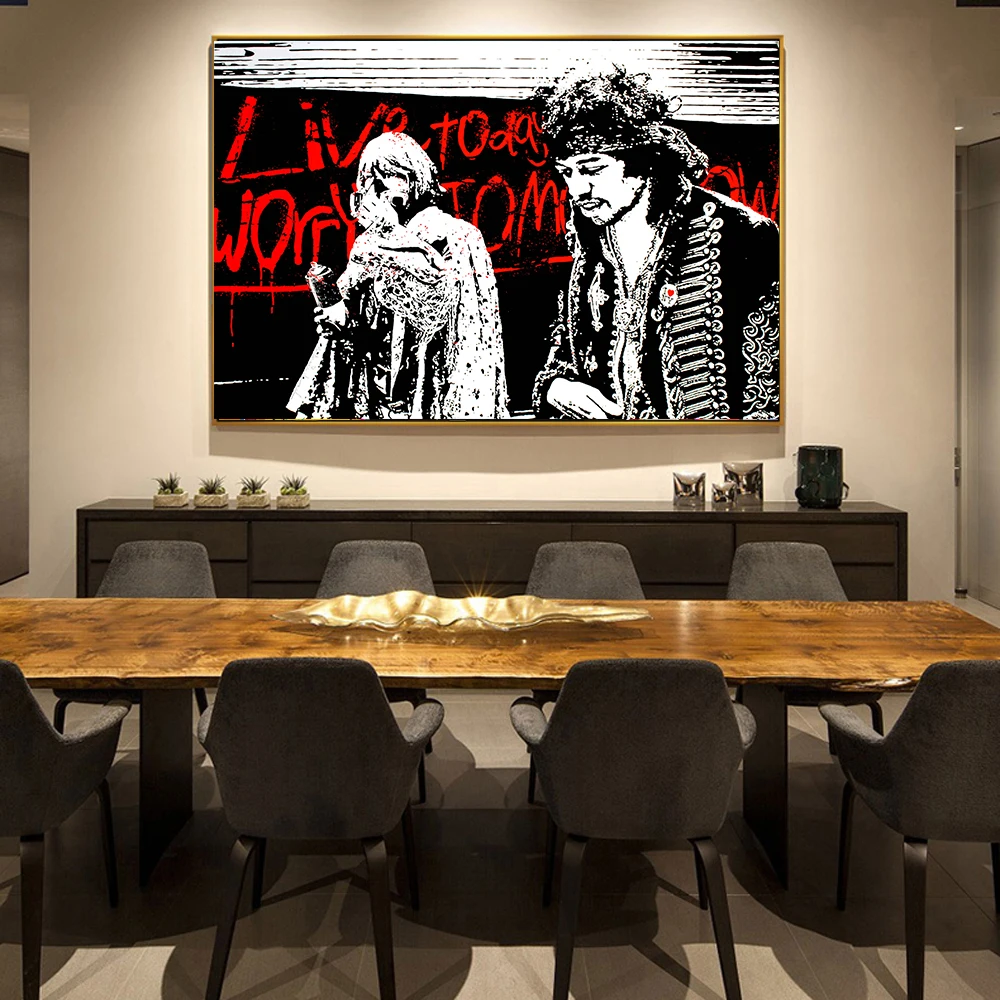 

Live Today Worry Tomorrow Street Wall Graffiti Art Canvas Paintings Abstract Art Canvas Prints For Kids Room Cuadros Decoration