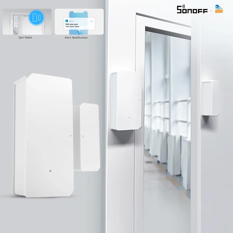 Датчик для дверей и окон SONOFF DW2 беспроводной Wi-Fi приложение с уведомлениями