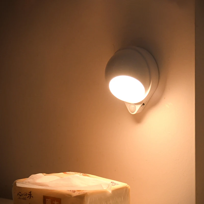 Motion Sensor Night Light LED Cabinet USB Charging Touch Switch Dimmable Stair Corridor Wall 18650 Battery | Лампы и освещение