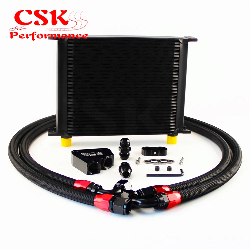 30 ряд 248 мм AN10 Масляный радиатор British Kit + Женский адаптер для сэндвич пластин