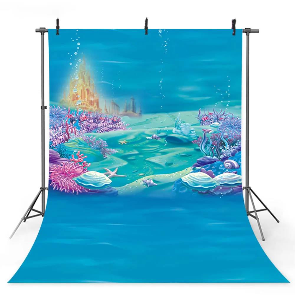 

Mehofoto Under the Sea Backdrop for Photography Mermaid Theme Birthday Party Background for Photo Studio Computer Printed 153