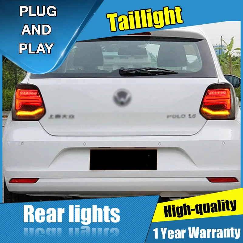 2 шт. автомобильный Стайлинг для VW polo задние фонари 2011- для polo светодиодный задний фонарь+ сигнал поворота+ тормоз+ обратный светодиодный свет
