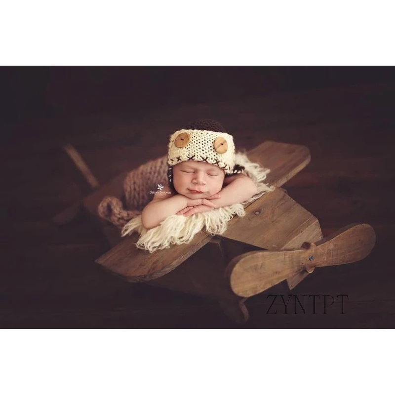 Wood Aircraft  Posing Basket For Newborn Photography Props Baby Photo Shoot Accessories Photoshoot Filler Baskets Fotografia