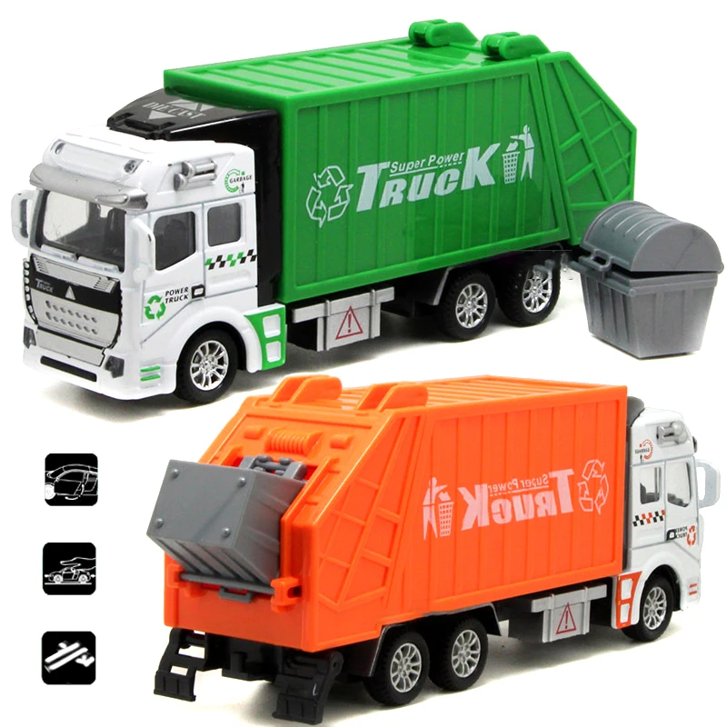 Мини-мусоровоз в масштабе 1:48 литой и игрушечный автомобиль модель