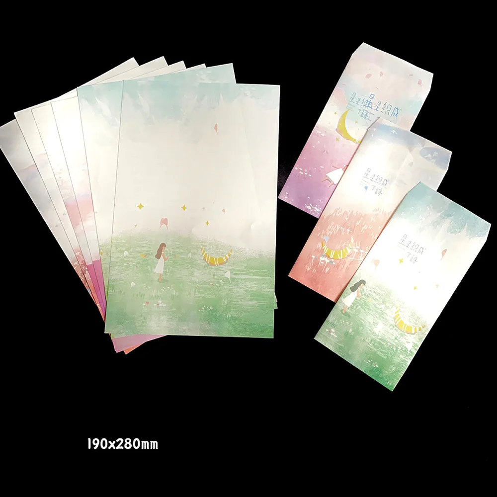 

8 Sets Printing Envelope Letter Papers Beautiful Pattern Storage Envelopes for Scrapbooking Letter