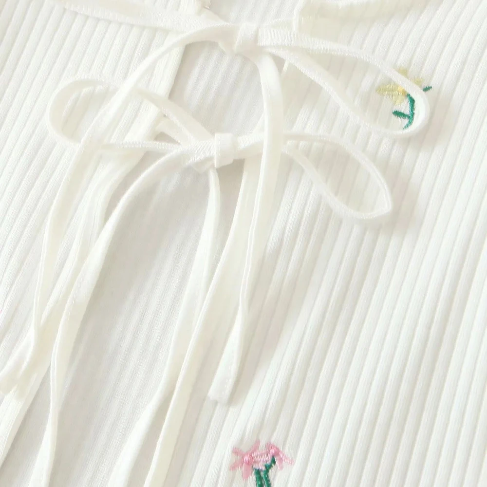 Новинка 2020 Женский комплект из двух предметов вязаный кардиган с вышивкой и