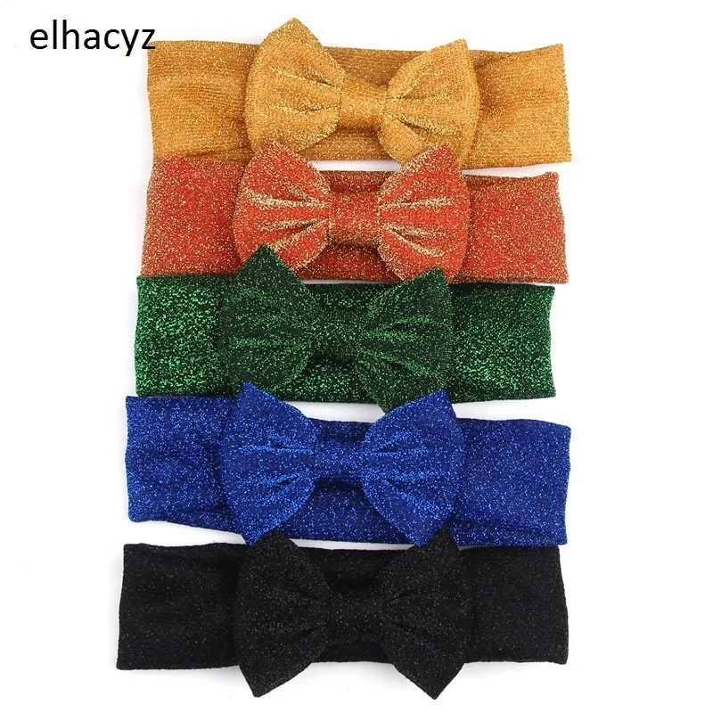 1PC NEW Girls Solid Elastic Headband For Children Glitter 4'ɻow Turban Hairband Hair Accessory Kids Bands Headwear |