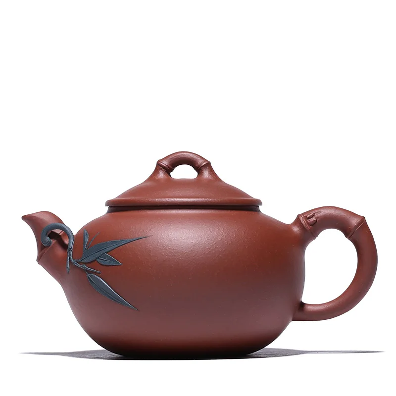 

clay teapot pure manual raw mineral clear cement Antique bamboo teapot famous Cao Zhigang teapot teapot Teapot Tea Set
